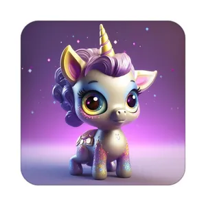 زیر لیوانی کاکتی طرح اسب تک شاخ و یونیکورن مدل mp29301