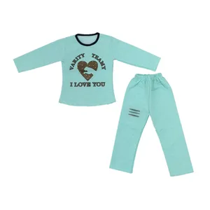 ست تی شرت و شلوار دخترانه مدل نگین دار 