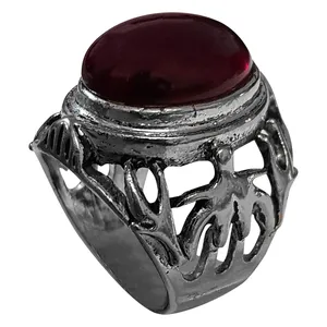 انگشتر نقره مردانه مدل یاقوت Y2011