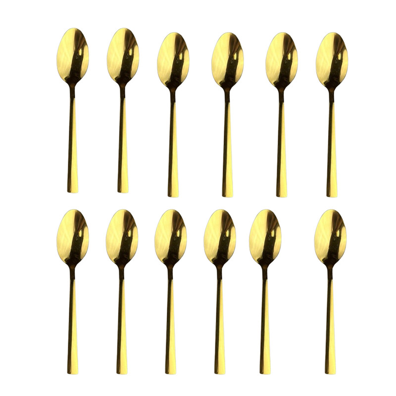 قاشق چای خوری سانلی مدل پولاریس گلد 2868G مجموعه 12 عددی