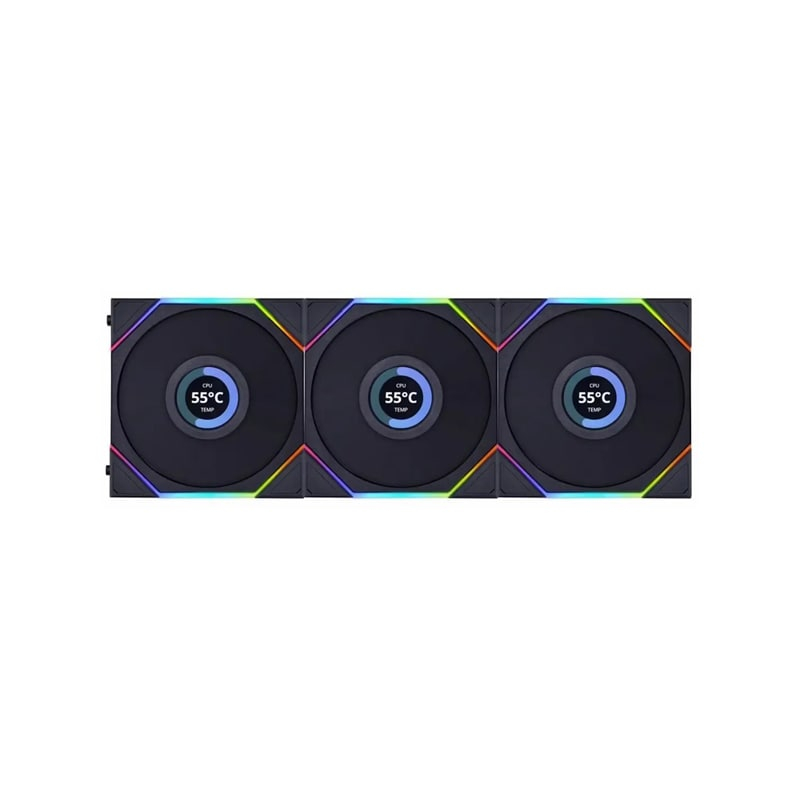 فن کیس لیان لی مدل UNI FAN TL 120 LCD Black بسته 3 عددی