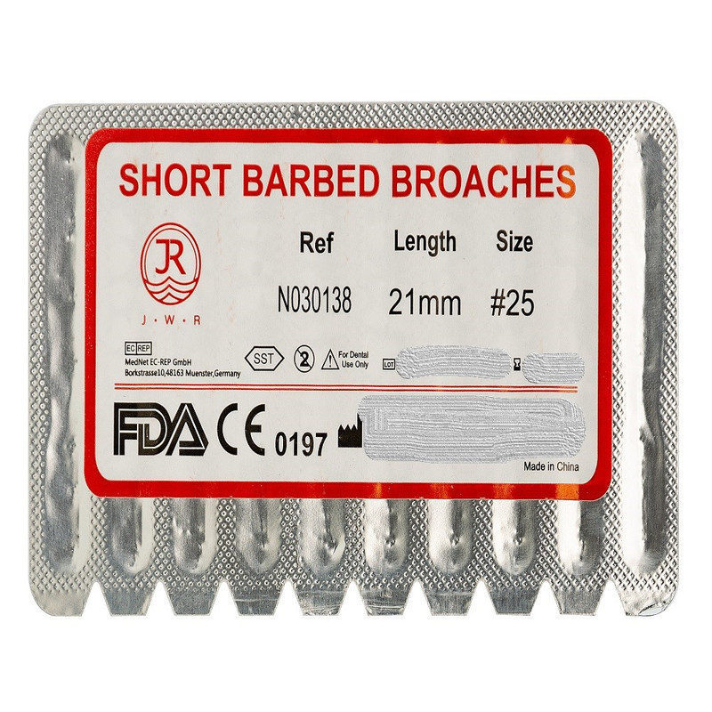 باربروچ دندانپزشکی جی دبلیو آر مدل Broache-25 بسته 10 عددی