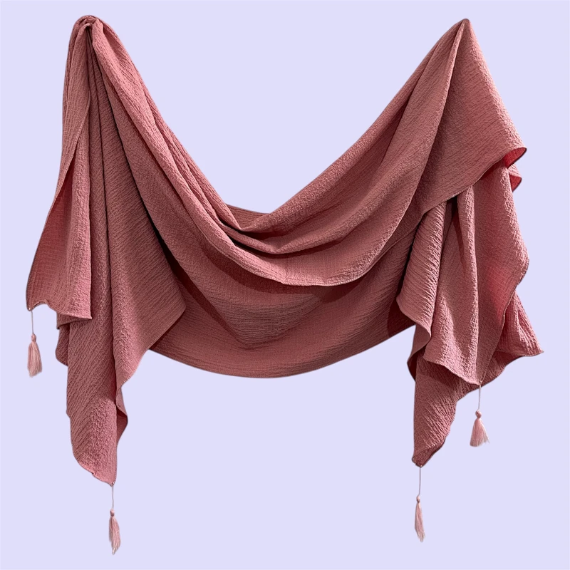 شال زنانه مدل پلیسه نخی بیسکوئیتی مجلسی کد ۰۰۳۵