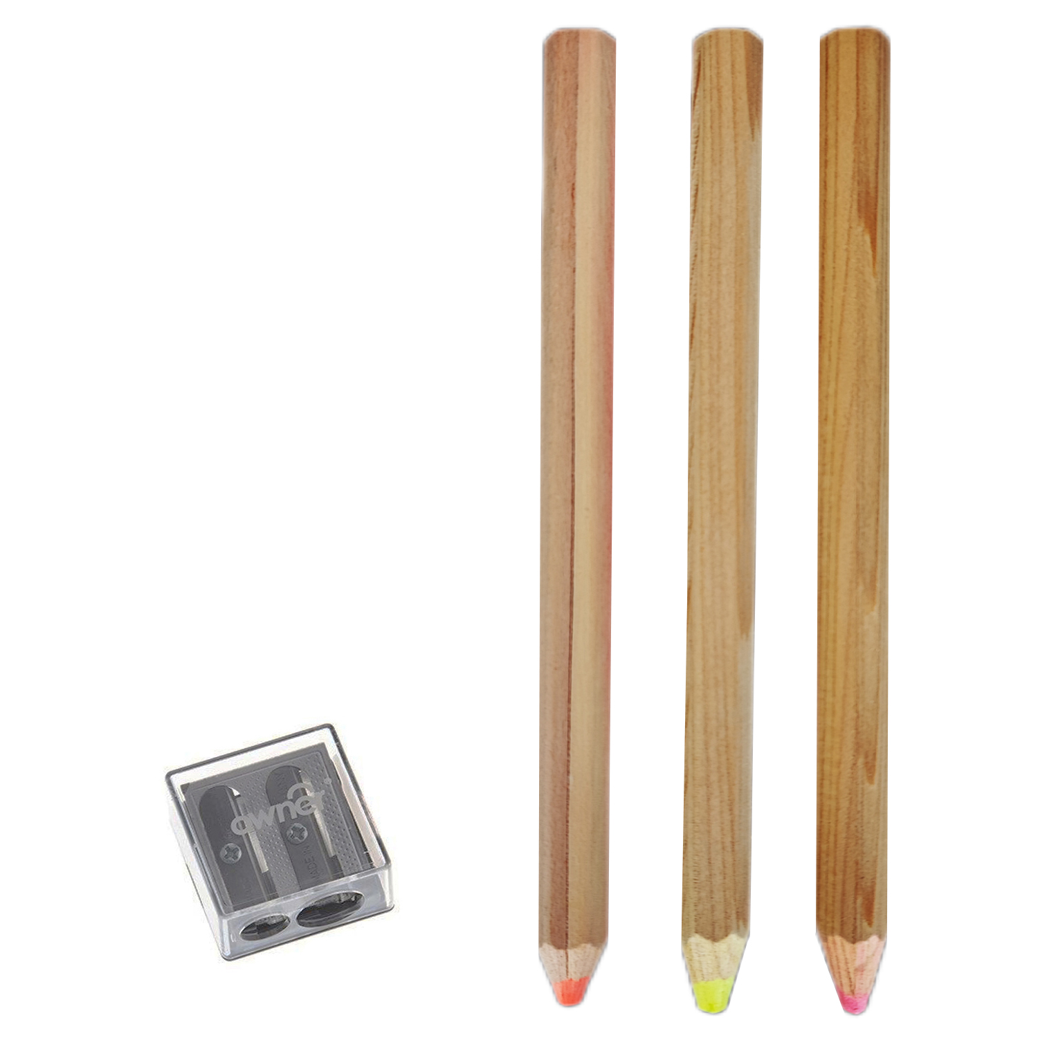 مداد رنگی مدل فلورسنت به همراه تراش اونر مجموعه 4 عددی