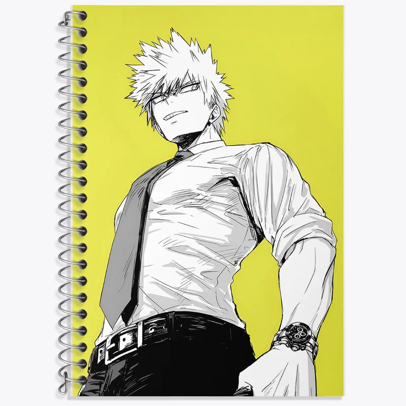 دفتر زبان 50 برگ خندالو مدل دو خط طرح انیمه آکادمی قهرمان من کد F5567