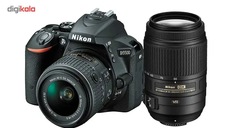 دوربین دیجیتال نیکون مدل D5500 به همراه لنز 18-55 میلی متر VRII و 55-300 میلی متر VR F/4-5.6G