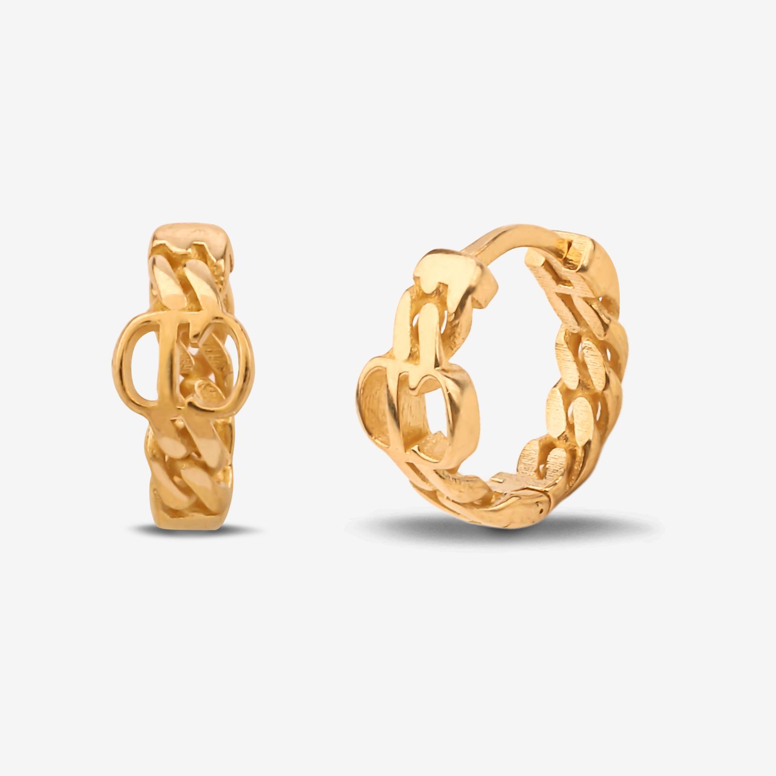 گوشواره حلقه‌ای طلا کم اجرت  18 عیار زنانه گلدم مدل E244031 -  - 1