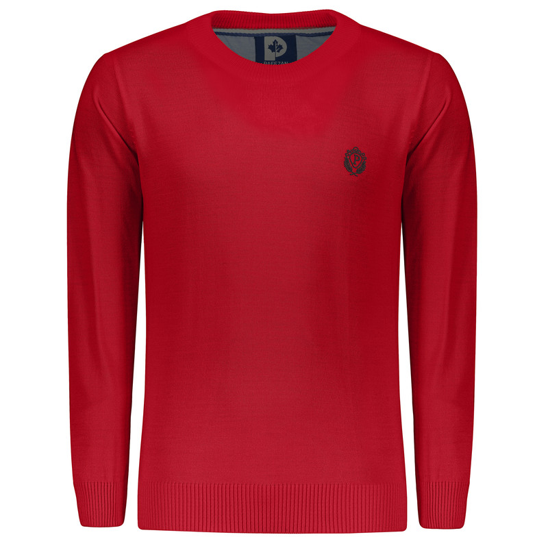 پلیور مردانه تریکو پاییزان مدل PR700 رنگ قرمز روشن