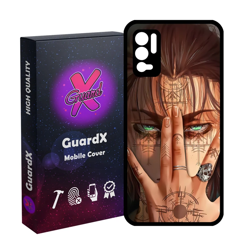 کاور گارد ایکس طرح Eren Anime مدل Glass10449 مناسب برای گوشی موبایل شیائومی Redmi Note 10 5G/Poco M3 Pro /Redmi Note 10T 5G