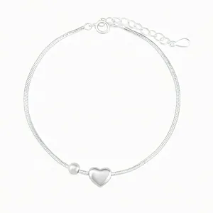 دستبند زنجیری زنانه مدل تک دست قلبی