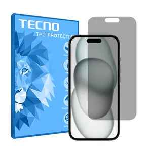 Tecno HyPRV model privacy screen protector suitable for Apple iPhone 15 mobile phone