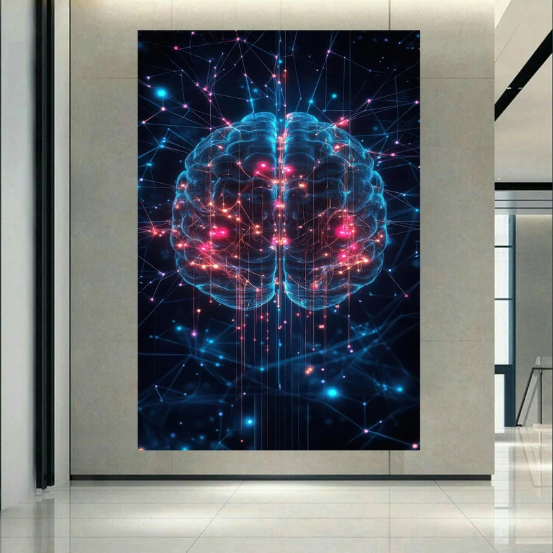 تابلو بوم طرح تصویرسازی شبکه‌ی عصبی مدل مغز انسان کد AR305630