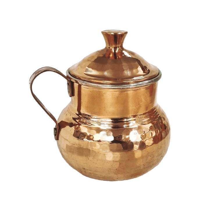 پارچ مسی مدل خمره طرح درب دار کد AZ_P02