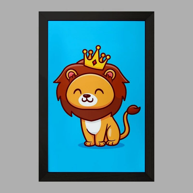 تابلو خندالو مدل حیوانات بامزه شیر کد 25402