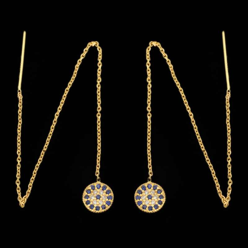 گوشواره طلا 18 عیار زنانه طلای مستجابی مدل بخیه ای کد 670161
