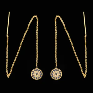 گوشواره طلا 18 عیار زنانه طلای مستجابی مدل بخیه ای کد 670161