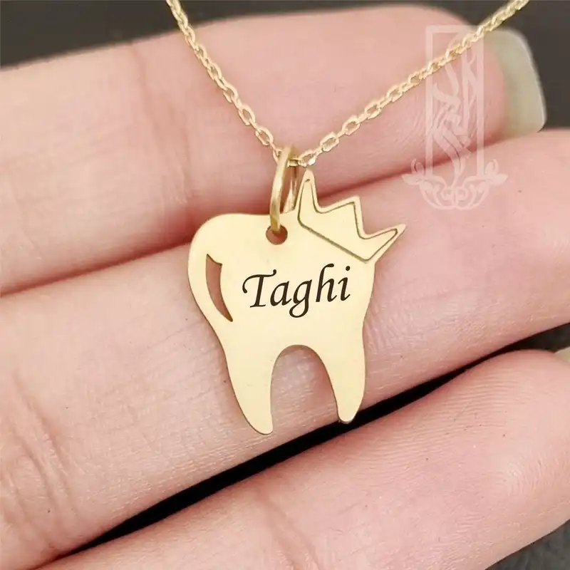 گردنبند طلا18 عیار بچگانه لیردا مدل اسم تقی کد 20201