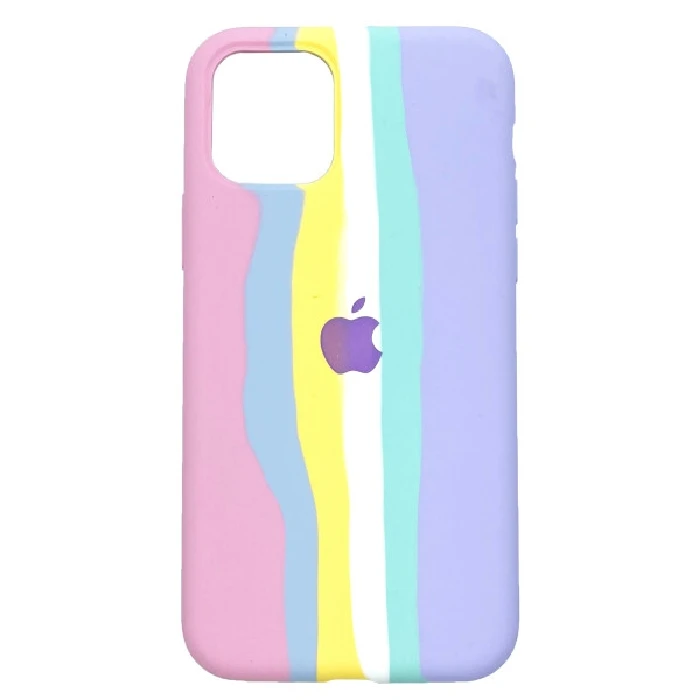 کاور طرح سیلیکونی مدل رنگین کمان مناسب برای گوشی موبایل آیفون IPHONE 12/12pro