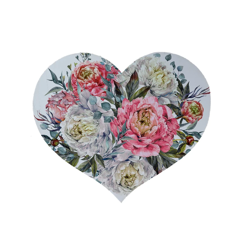 پادری مدل قلب طرح گل کد 5848 سایز 90x90 سانتی متر 