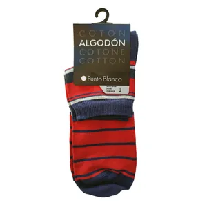 جوراب مردانه پونتو بلانکو مدل کتان آلگودون طرح دار کوتاه  599-00-74725