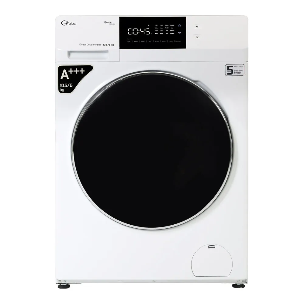 ماشین لباسشویی جی پلاس مدل GWM-KD1069W ظرفیت 10.5 کیلوگرم