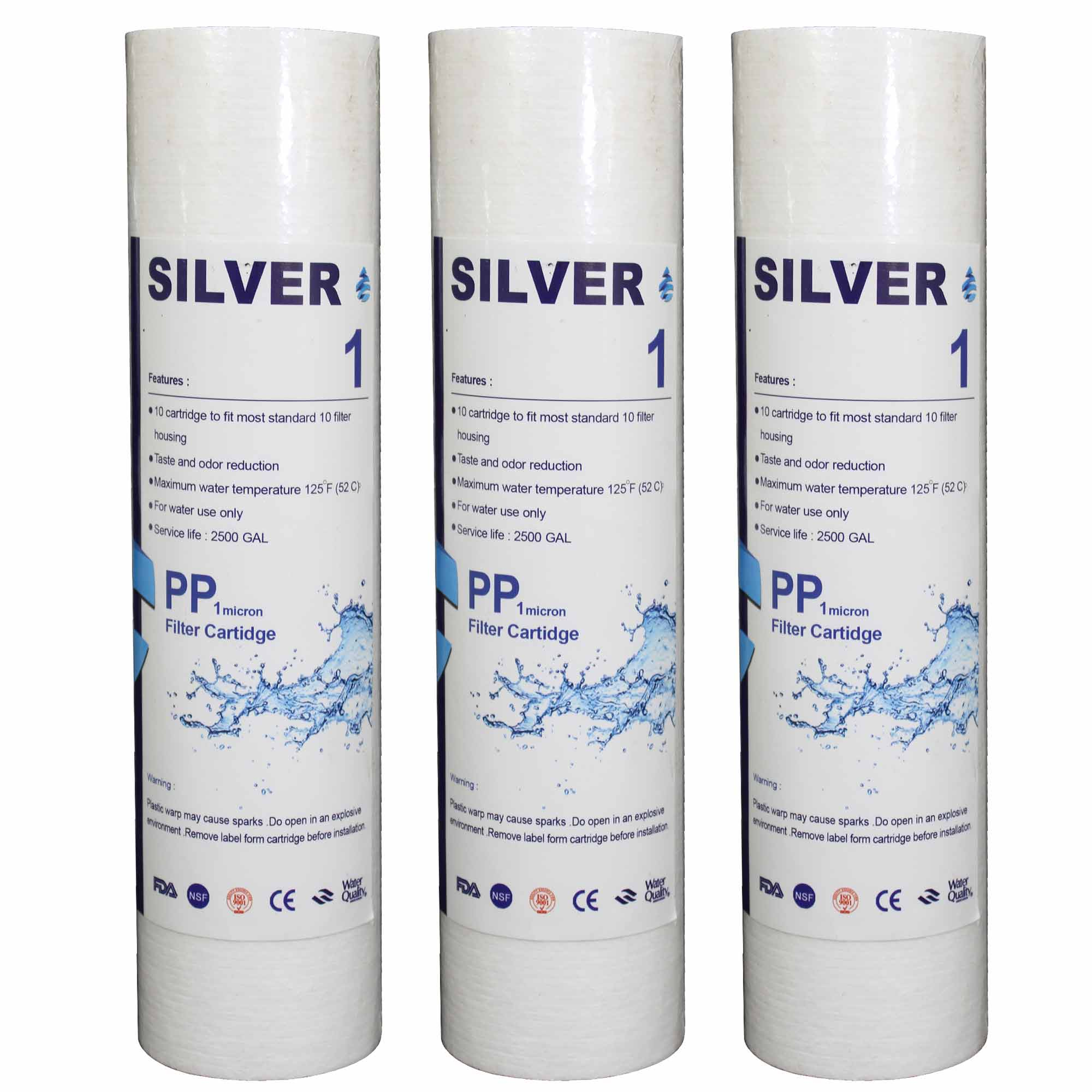 فیلتر دستگاه تصفیه کننده آب سیلور مدل PP1Micron بسته 3 عددی