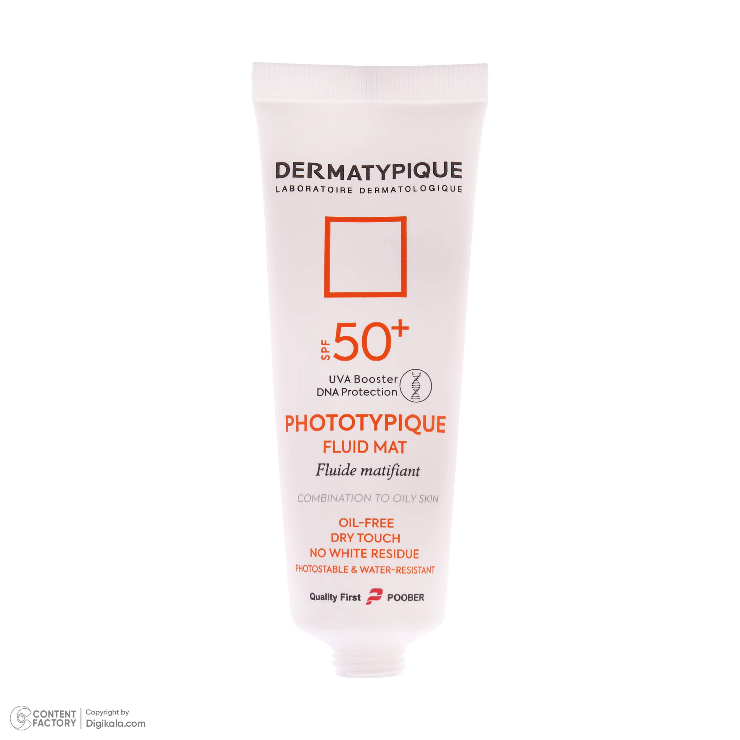 فلوئید ضد آفتاب بدون رنگ درماتیپیک مدل مات محافظ UVA،UVB مناسب برای پوست چرب حجم 50 میلی لیتر