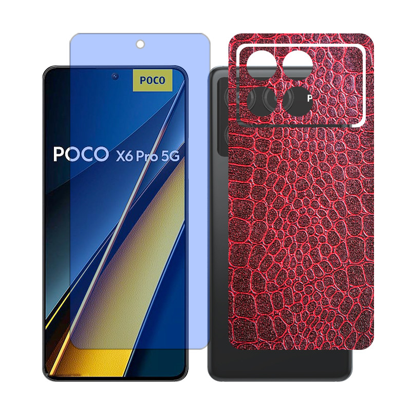 محافظ صفحه نمایش بلو کات گلس مدل Together مناسب برای گوشی موبایل شیائومی Poco X6 Pro به همراه برچسب پوششی پشت گوشی