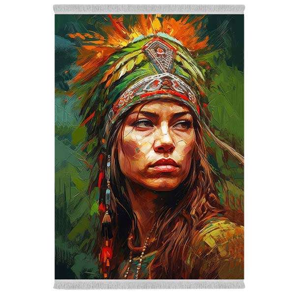 فرش پارچه‌ای دفه مدل فرشینه شانل مخمل طرح فانتزی کد 7219