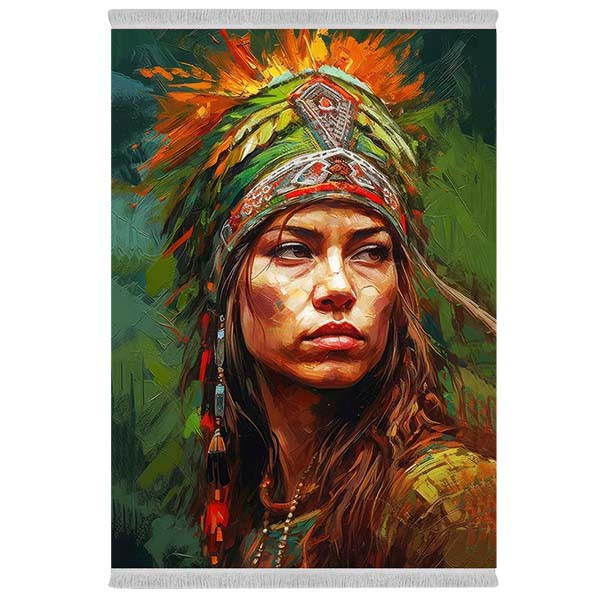 فرش پارچه‌ای دفه مدل فرشینه شانل مخمل طرح فانتزی کد 7219