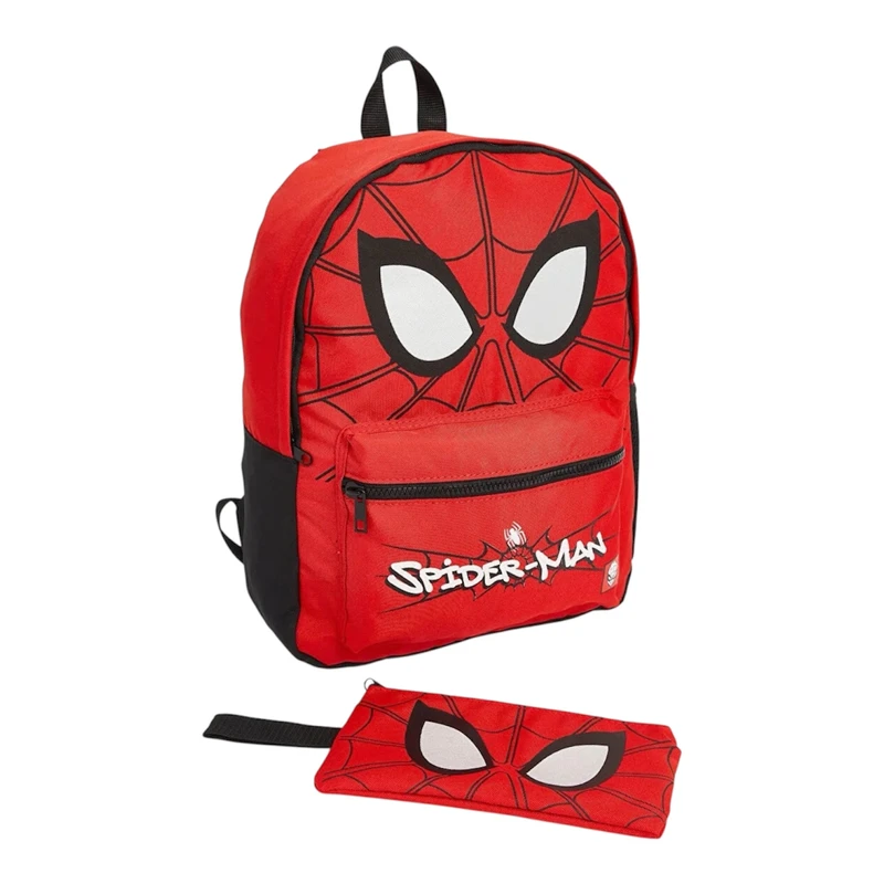 کوله پشتی ال سی وایکیکی مدل اسپایدرمن شب نما به همراه جامدادی