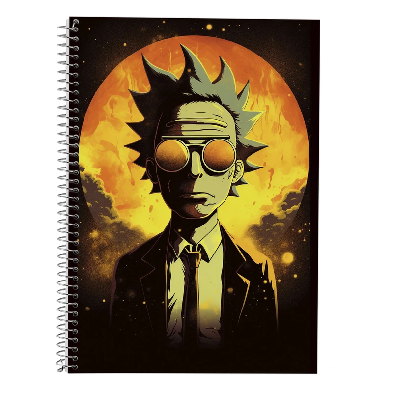 دفتر زبان 50 برگ مدوپد مدل دوخط طرح ریک اند مورتی rick&morty کد DF10849