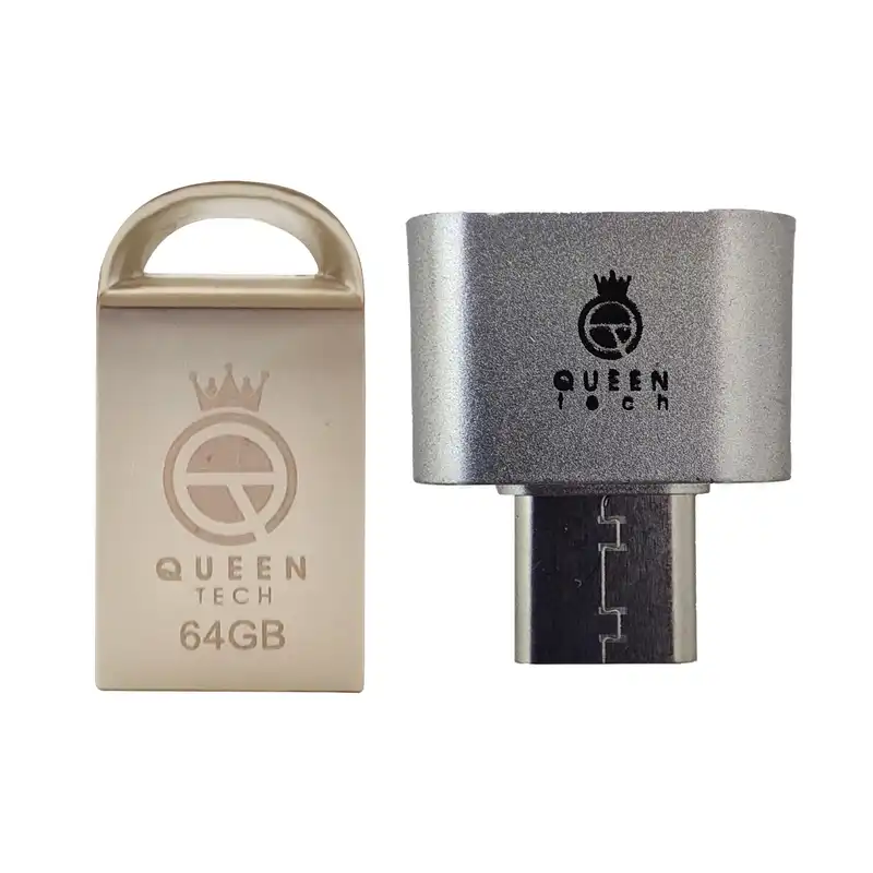 فلش مموری کوئین تک مدل FACT CPLUS-U2 ظرفیت 64 گیگابایت به همراه مبدل Type-C