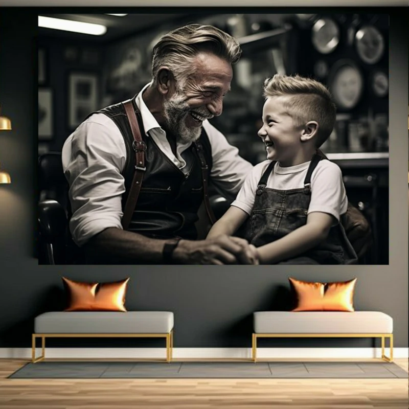 تابلو بوم طرح مخمل بچگی و پیری کد BK23722