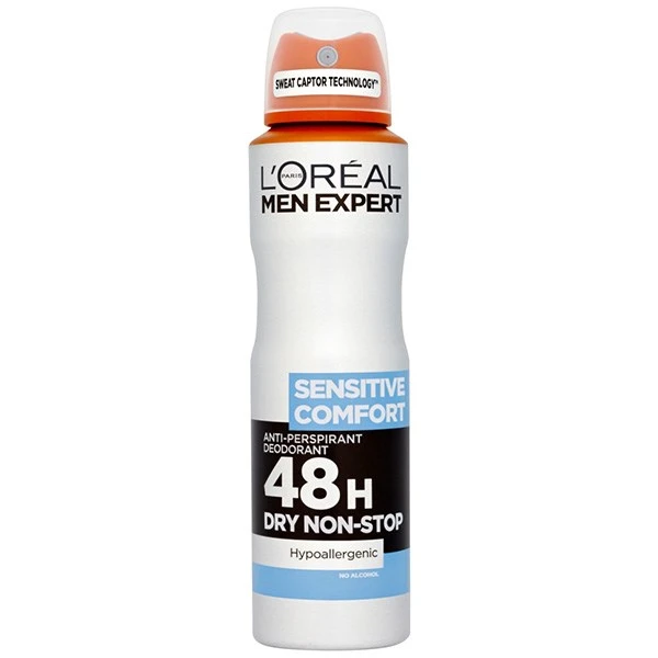 اسپری ضد تعریق مردانه لورآل سری Men Expert مدل Sensitive Comfort حجم 150 میلی لیتر