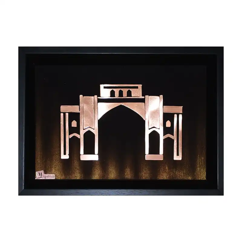 تابلو معرق مس نماد دروازه قرآن شیراز کد 2030-92