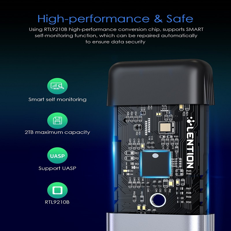 قاب هارد دیسک لنشن مدل SSD M.2 NVMe کد C9Elite-GRY