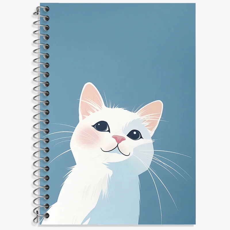 دفتر زبان 50 برگ خندالو مدل دو خط طرح گربه کیوت کد N4373