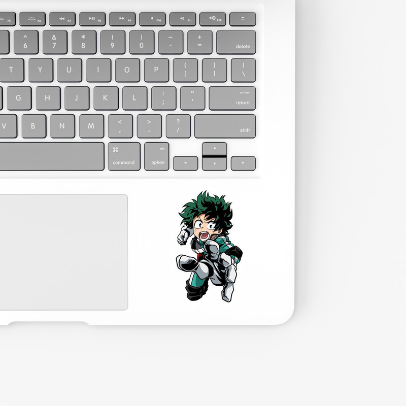 استیکر لپ تاپ و موبایل بووم طرح انیمه My Hero Academy مدل Deku کد BG27