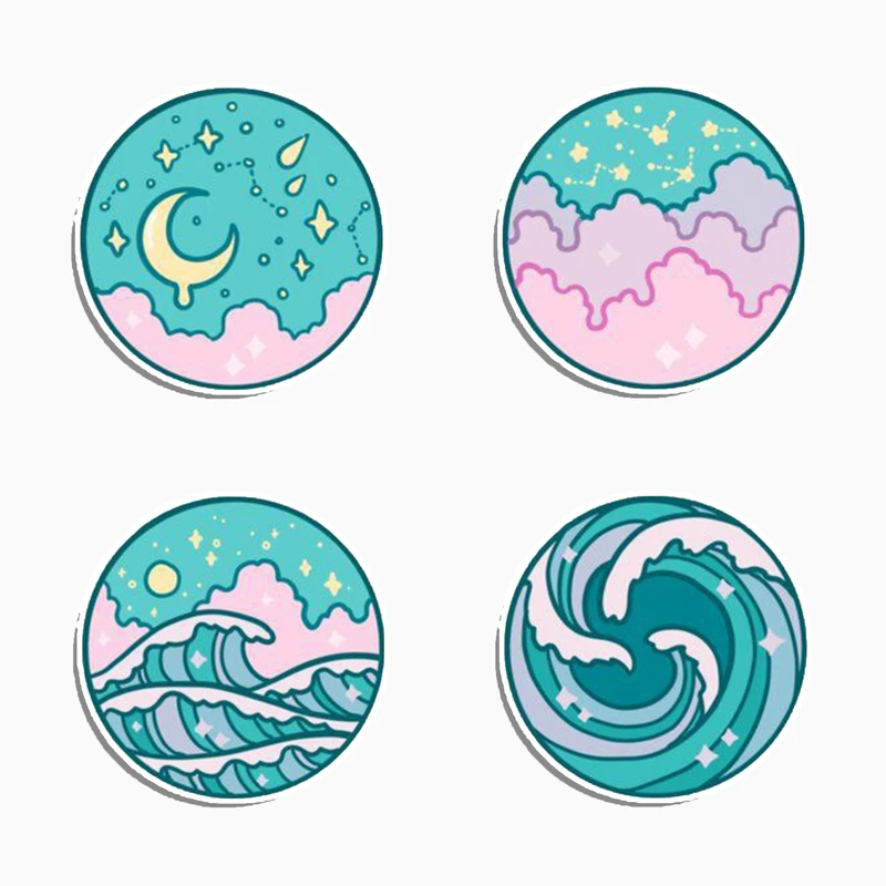 استیکر لپ تاپ و موبایل گوفی طرح شب و روز مجموعه 4 عددی 