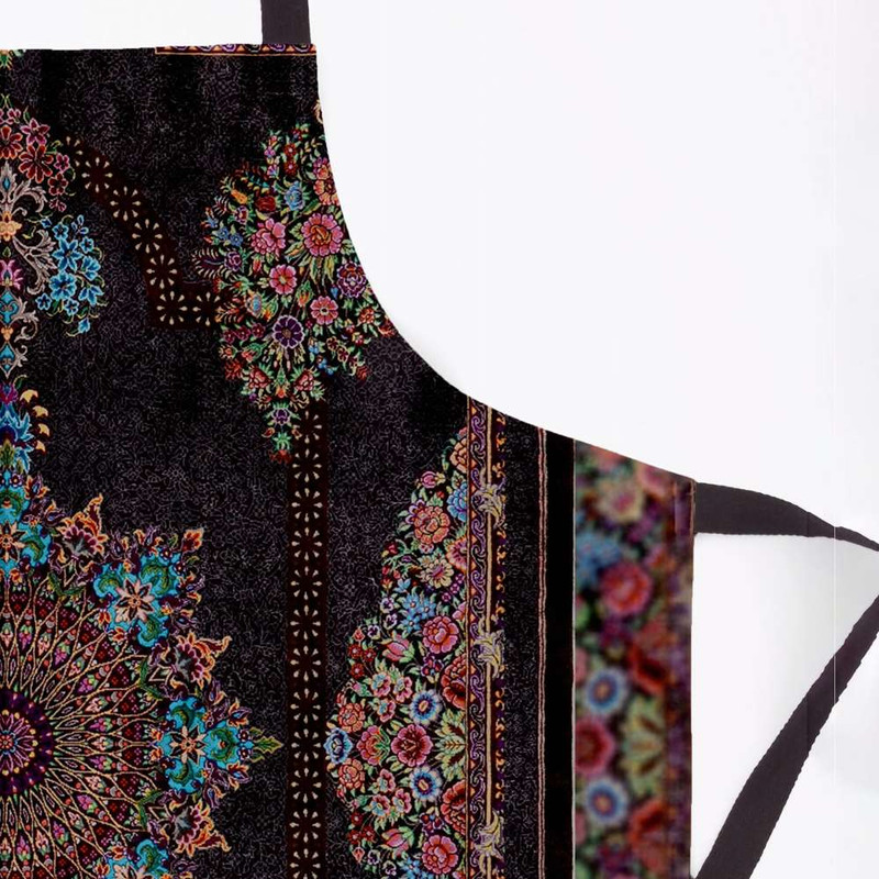 پیش بند آشپزخانه مدوپد طرح فرش قم دسته‌گل ترنجی مدل C-Ghom056