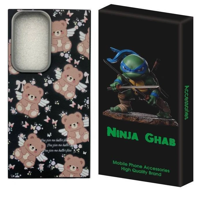 کاور نینجا قاب مدل تدی چرمی مناسب برای گوشی موبایل سامسونگ Galaxy S24 Ultra