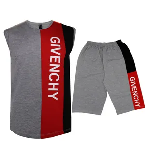 ست تاپ و شلوارک مردانه مدل GIVIAN رنگ طوسی تیره