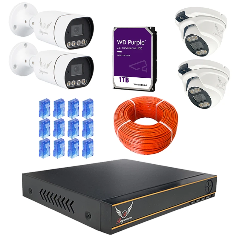 سیستم امنیتی چهار دوربین رایمون مدل Pack-5MP-POE-4C1T-15 سیستم امنیتی چهار دوربین رایمون مدل Pack-5MP-POE-4C1T-15