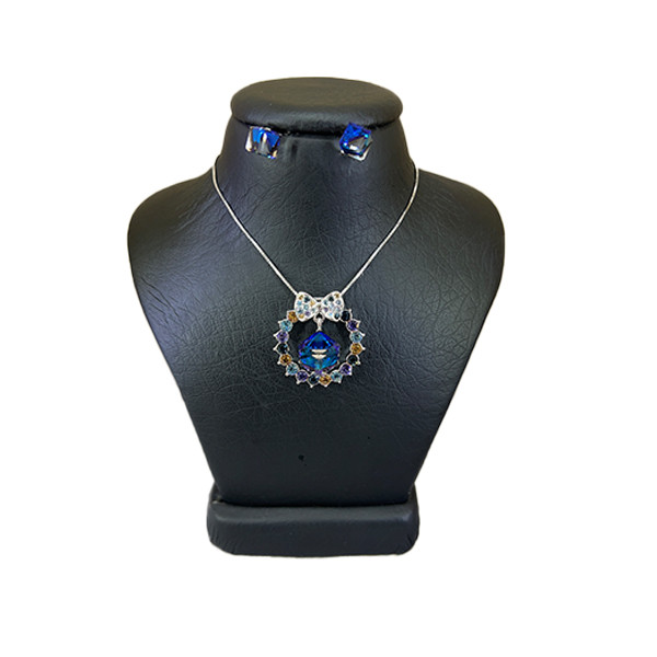 نیم ست نقره زنانه سواروسکی مدل پاپیون و مکعب جواهری خاص کد 36955 نیم ست نقره زنانه سواروسکی مدل پاپیون و مکعب جواهری خاص کد 36955