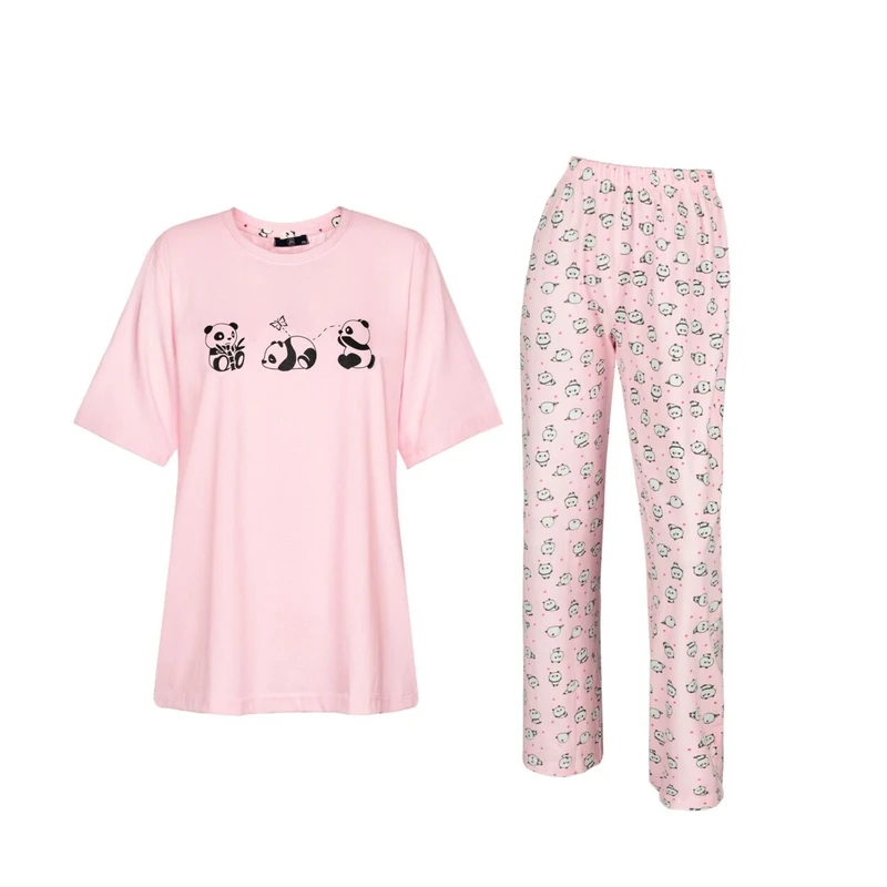 ست تی شرت آستین کوتاه و شلوار زنانه مدل SB-SS-3004