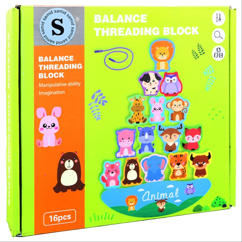 بازی آموزشی سمید مدل کشتی تعادلی و نخواره طرح حیوانات جنگل