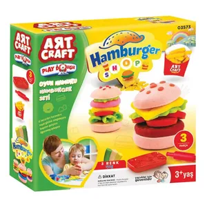 خمیر بازی مدل Hamburger Play Dough Set کد 03573 مجموعه 6 عددی