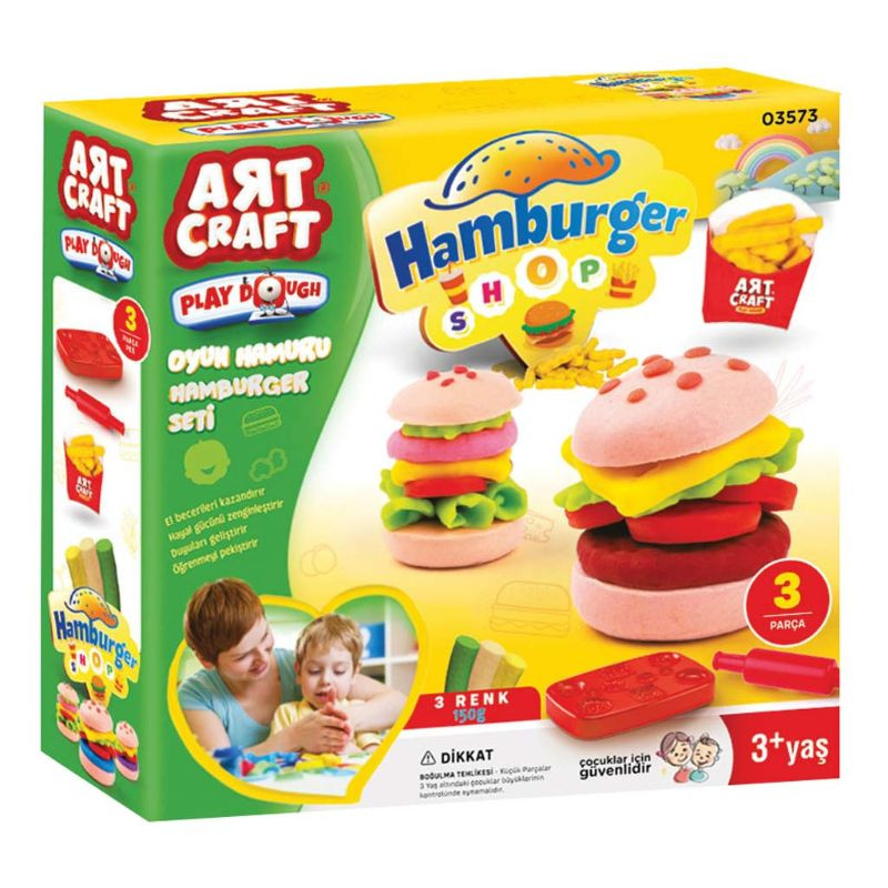 خمیر بازی مدل Hamburger Play Dough Set کد 03573 مجموعه 6 عددی