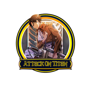 استیکر لپ تاپ بادکنک آبی طرح Attack on Titan مدل A2